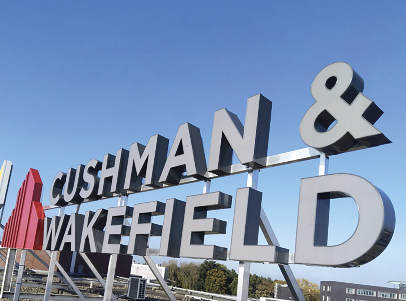 Lichtreclame Cushman & Wakefield overdag